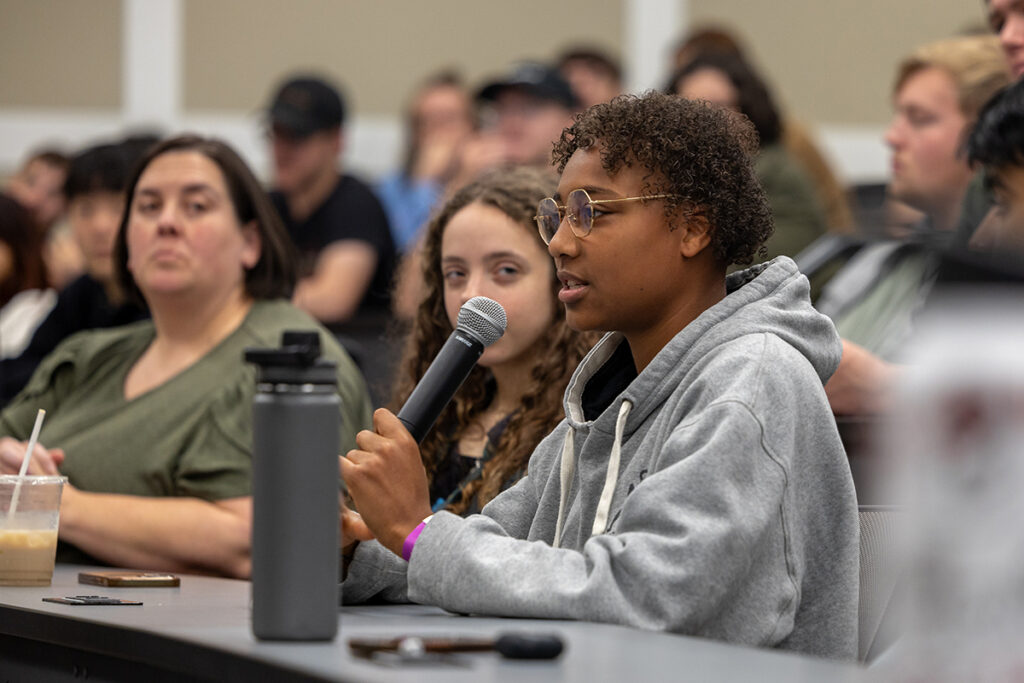Students asking questions