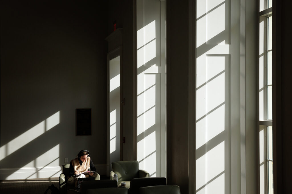 Student studying