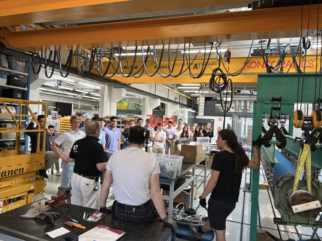 BusinessTourScandi UGA students visit an engineering shop during a study abroad trip to Northern Europe
