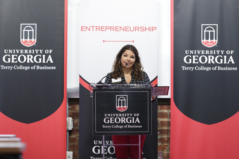 Lutz at a Terry College event