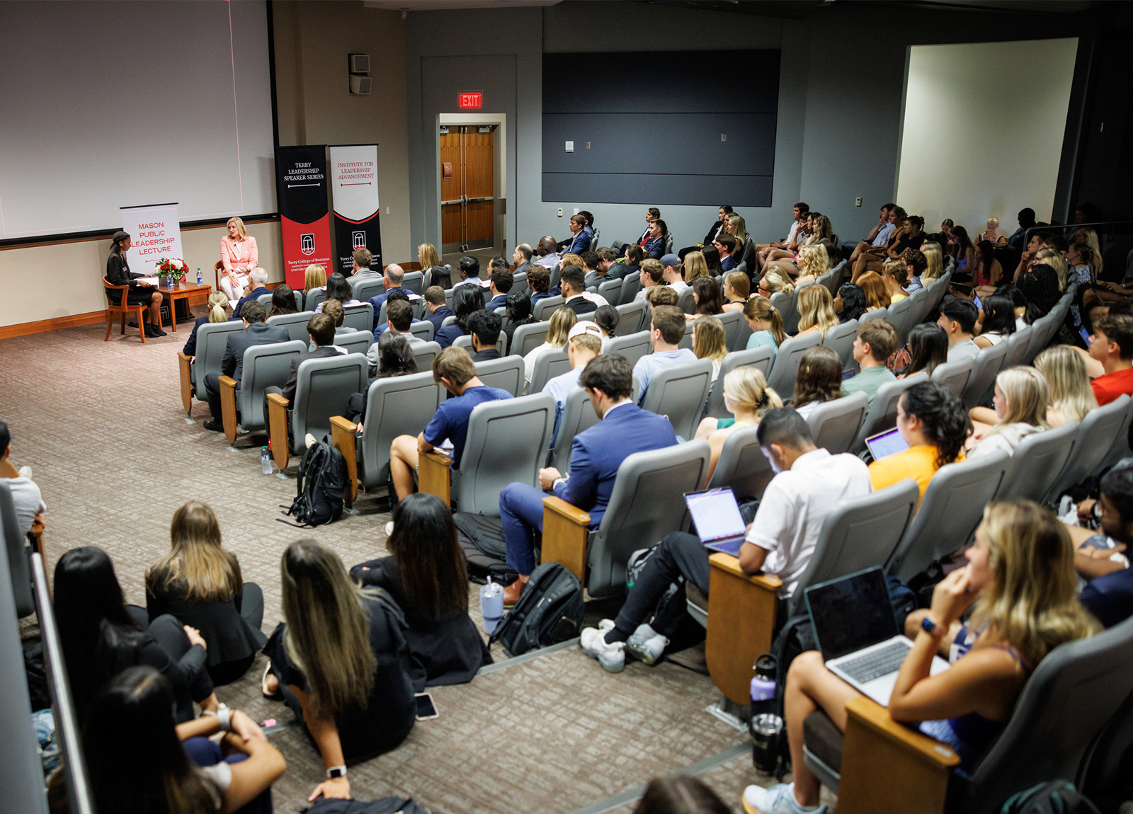 Students fill all of the seats in the auditorium at Richard B. Russell Building Special Collections Libraries