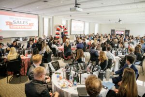 Room of students and professionals networking