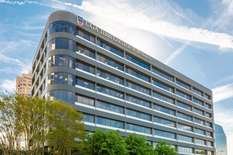 Outdoor view of the Terry Executive Education Center during the daytime.