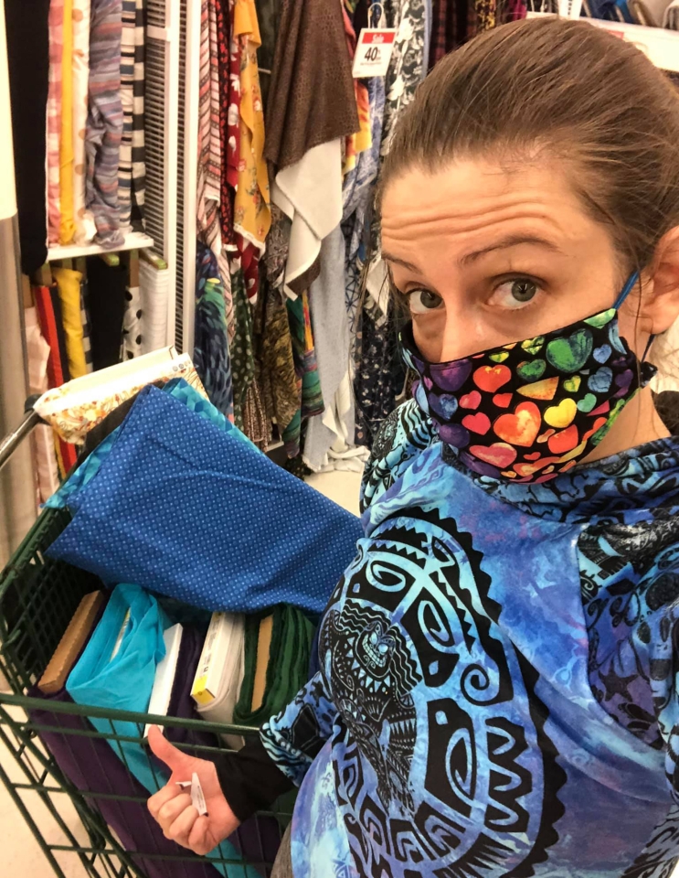 Kayla with masks